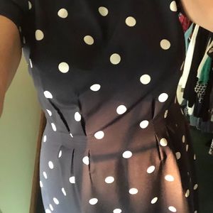Navy blue polka dot dress